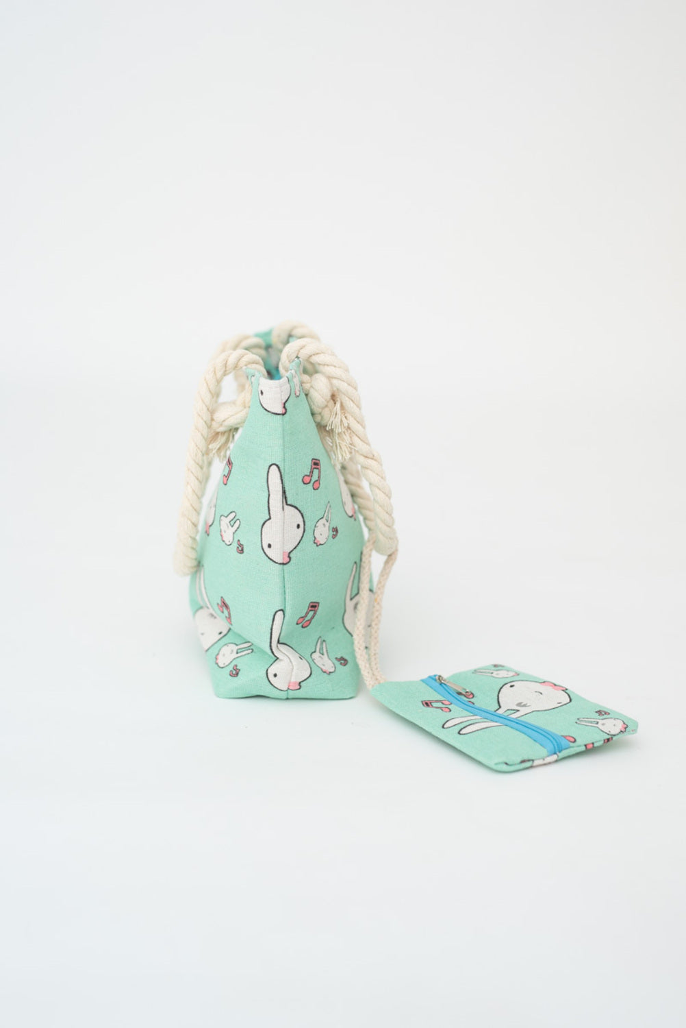 Bolso infantil conejo verde y blanco