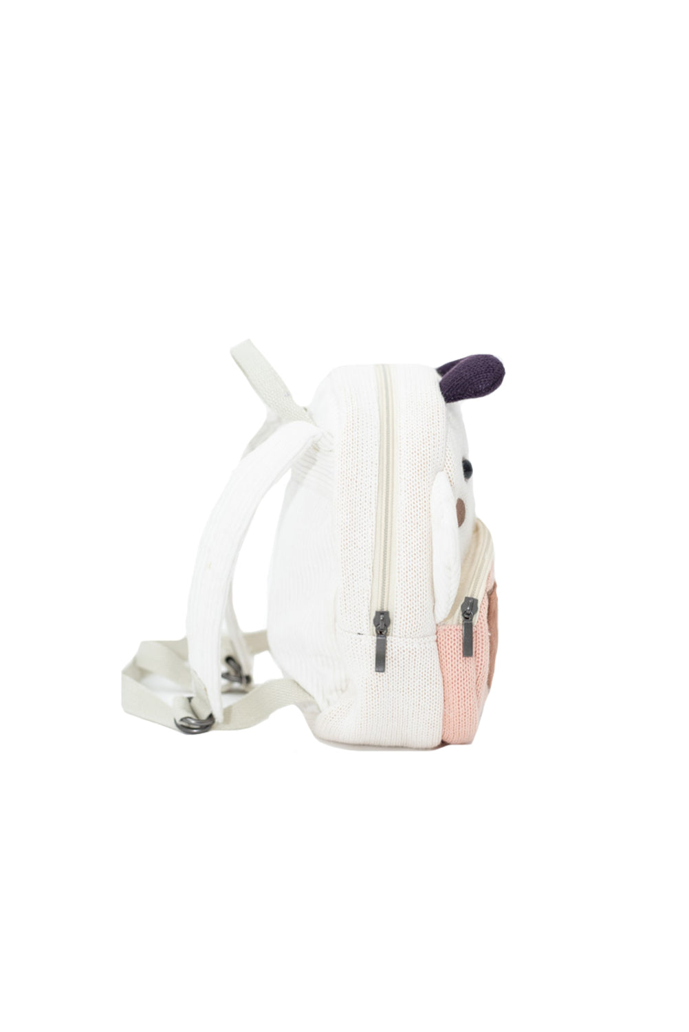 Mochila infantil algodón mariquita blanca y rosa