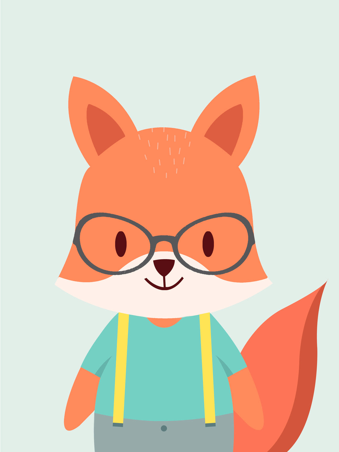 Lámina infantil zorro marron