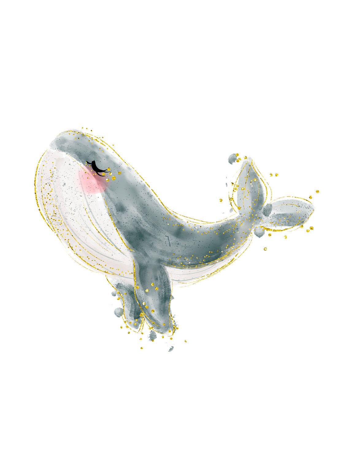Lámina infantil ballena gris