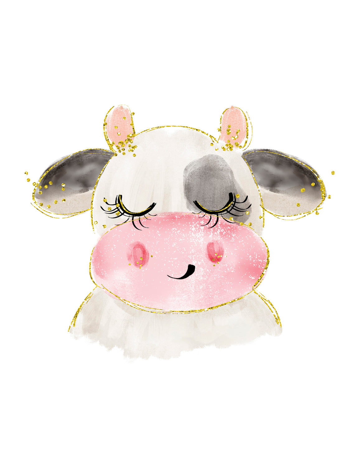 Lámina infantil vaca blanca y negra