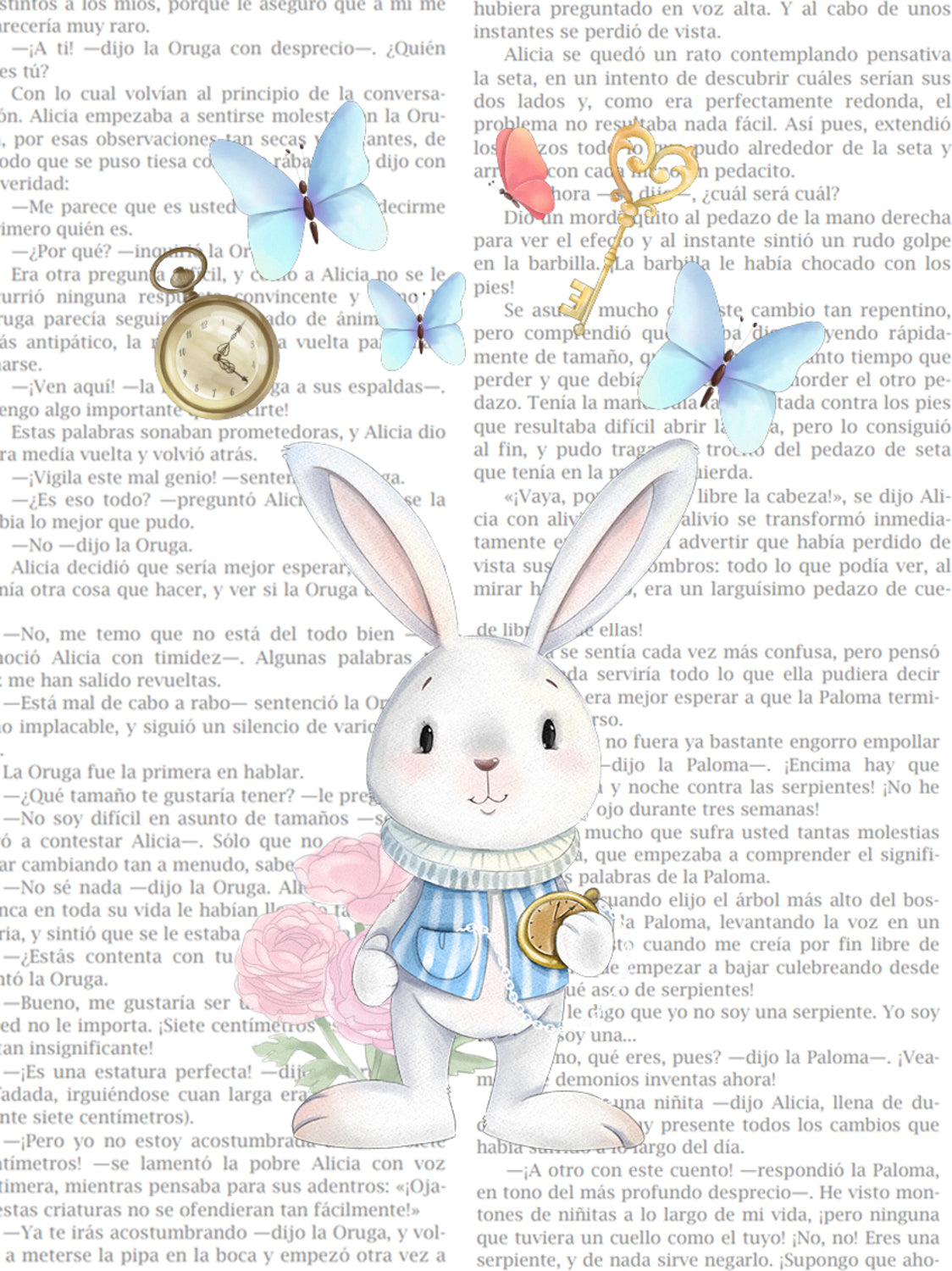 Lámina infantil conejo con fondo cuento