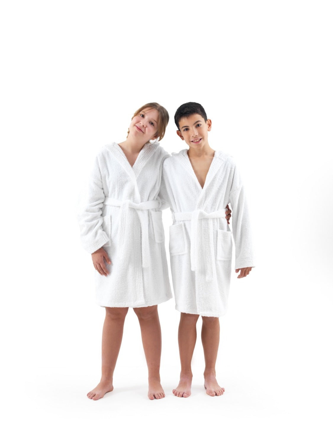 Albornoz niño Bolsa Liso Blanco Talla 10-12