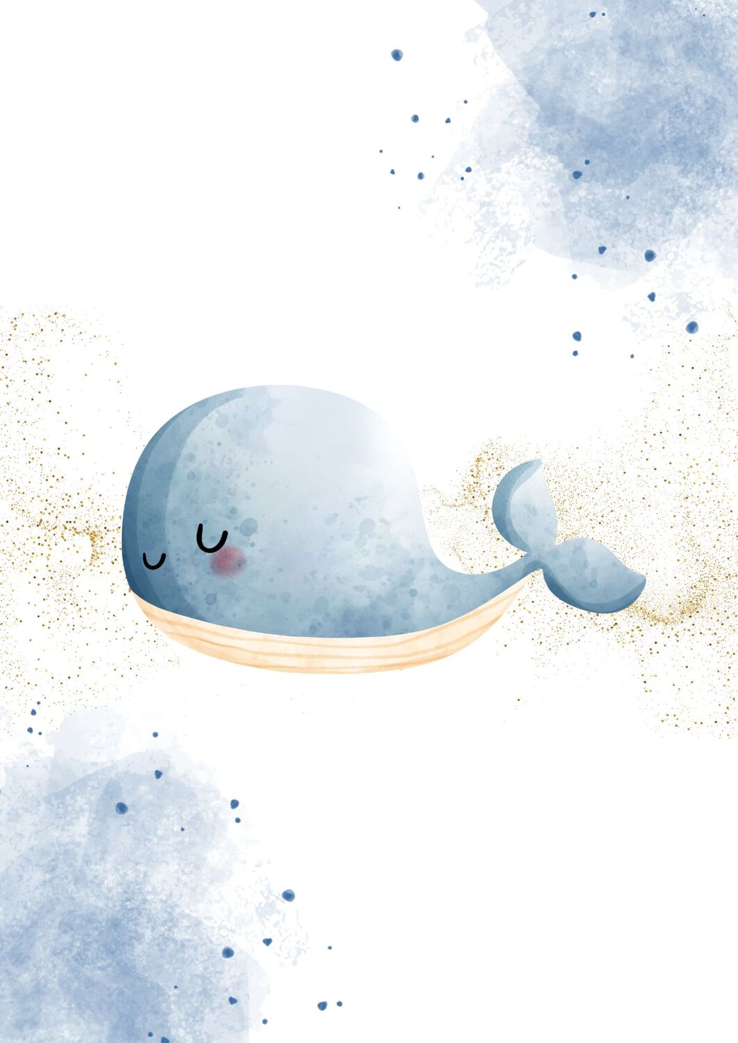 Lámina infantil ballena azul