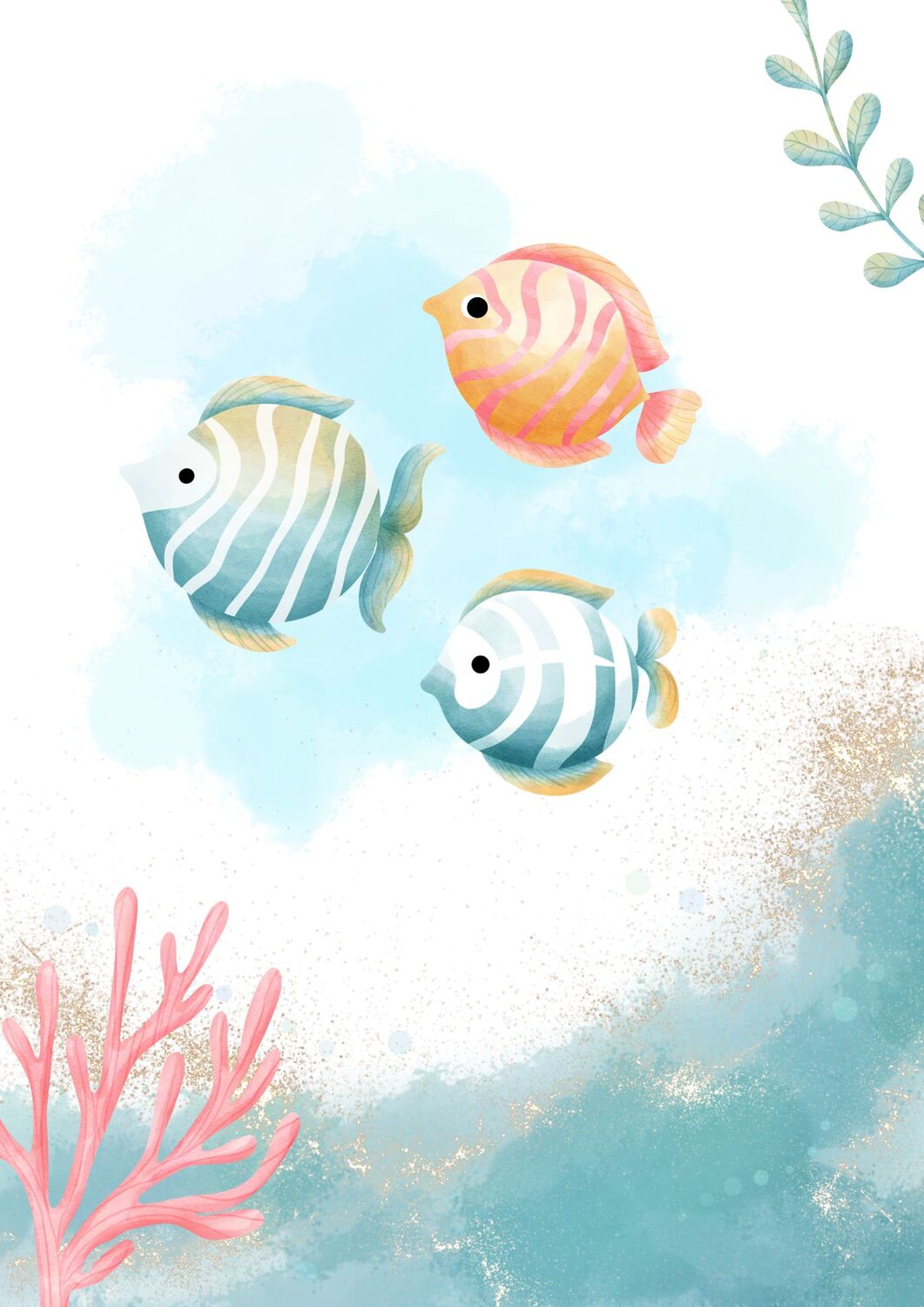 Lámina infantil peces en océano