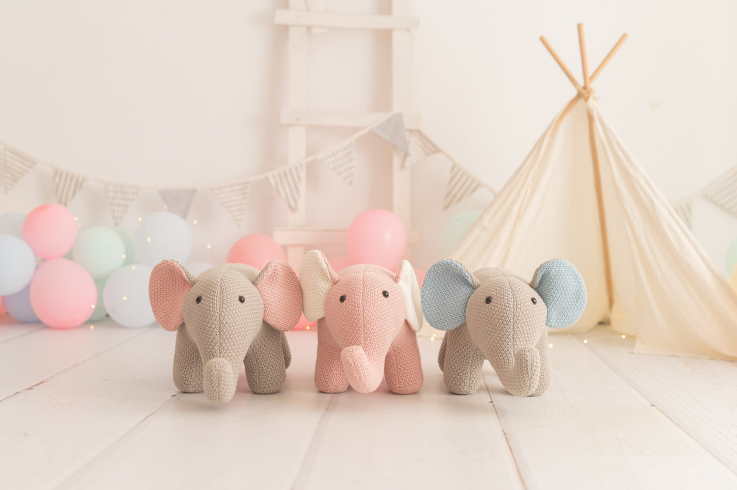 Peluche algodón elefante gris