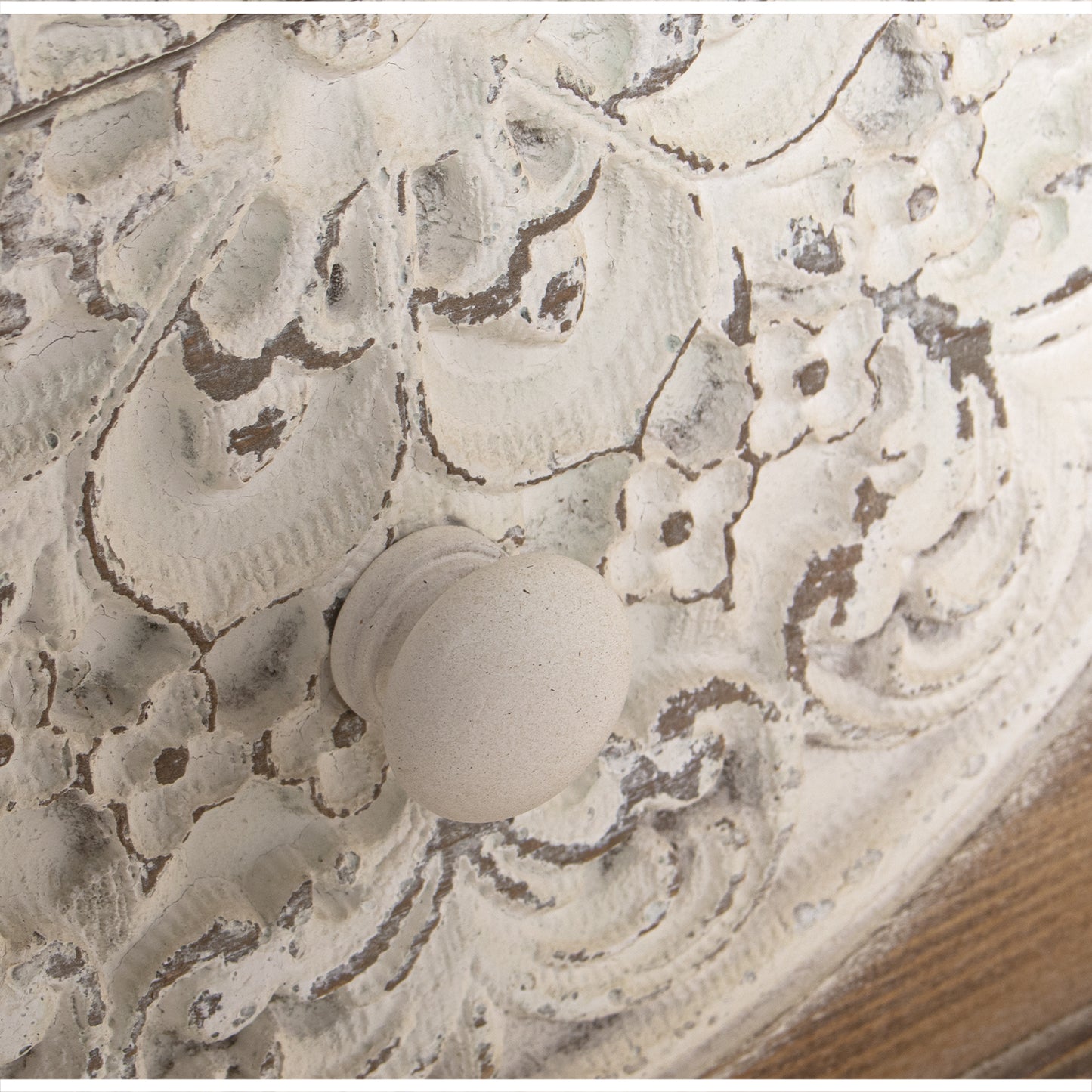 MUEBLE ENTRADA MADERA C/2 PUER TAS TALLADAS NATURAL/BLANCO