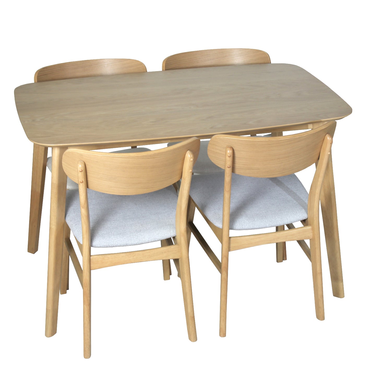 SILLA MADERA TAPIZADO TELA GRI S: MADERA COLOR ROBLE