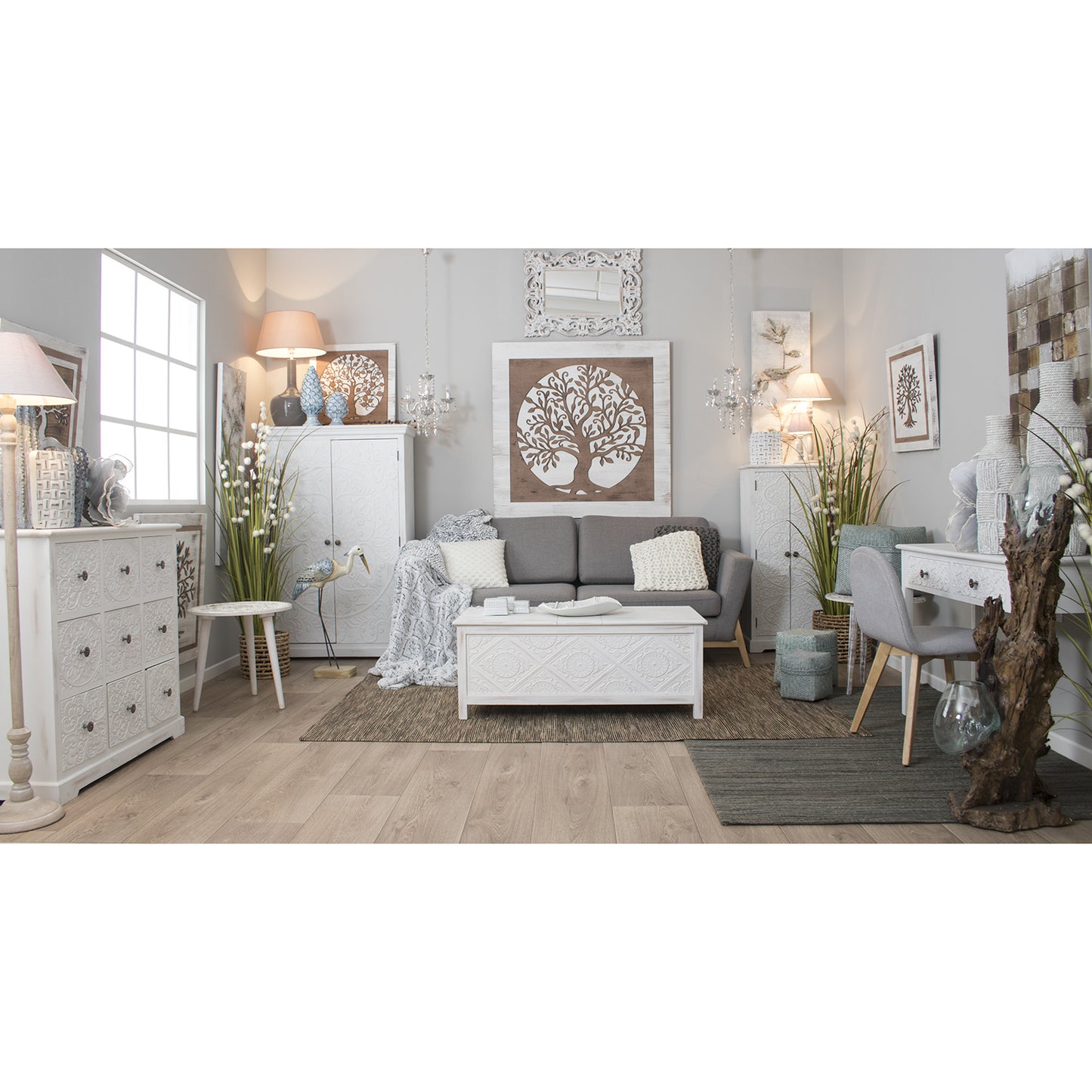 SILLA COMEDOR MADERA COLOR ROB LE TELA BEIGE