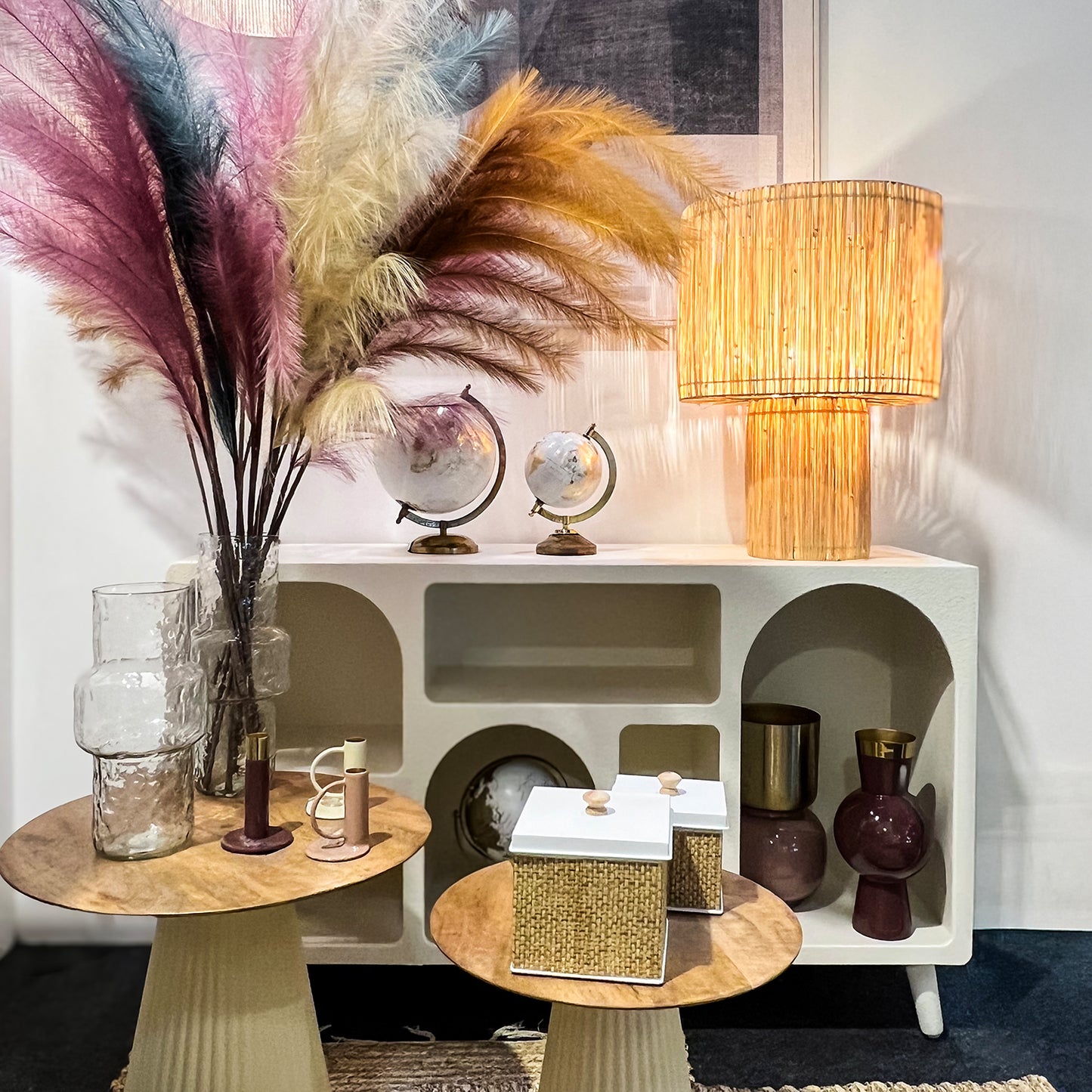 APARADOR MADERA BLANCO C/6 HUE COS