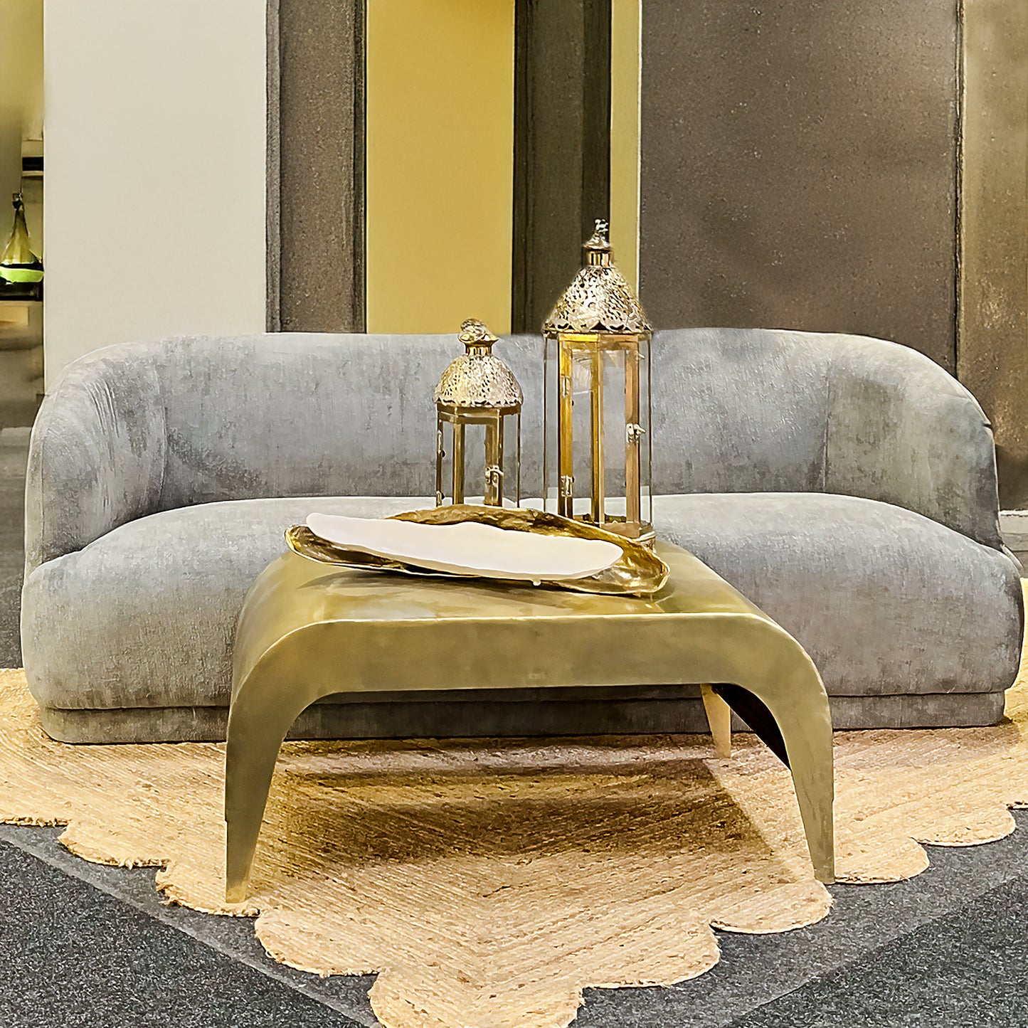 SOFA 3 PLAZAS TELA GRIS