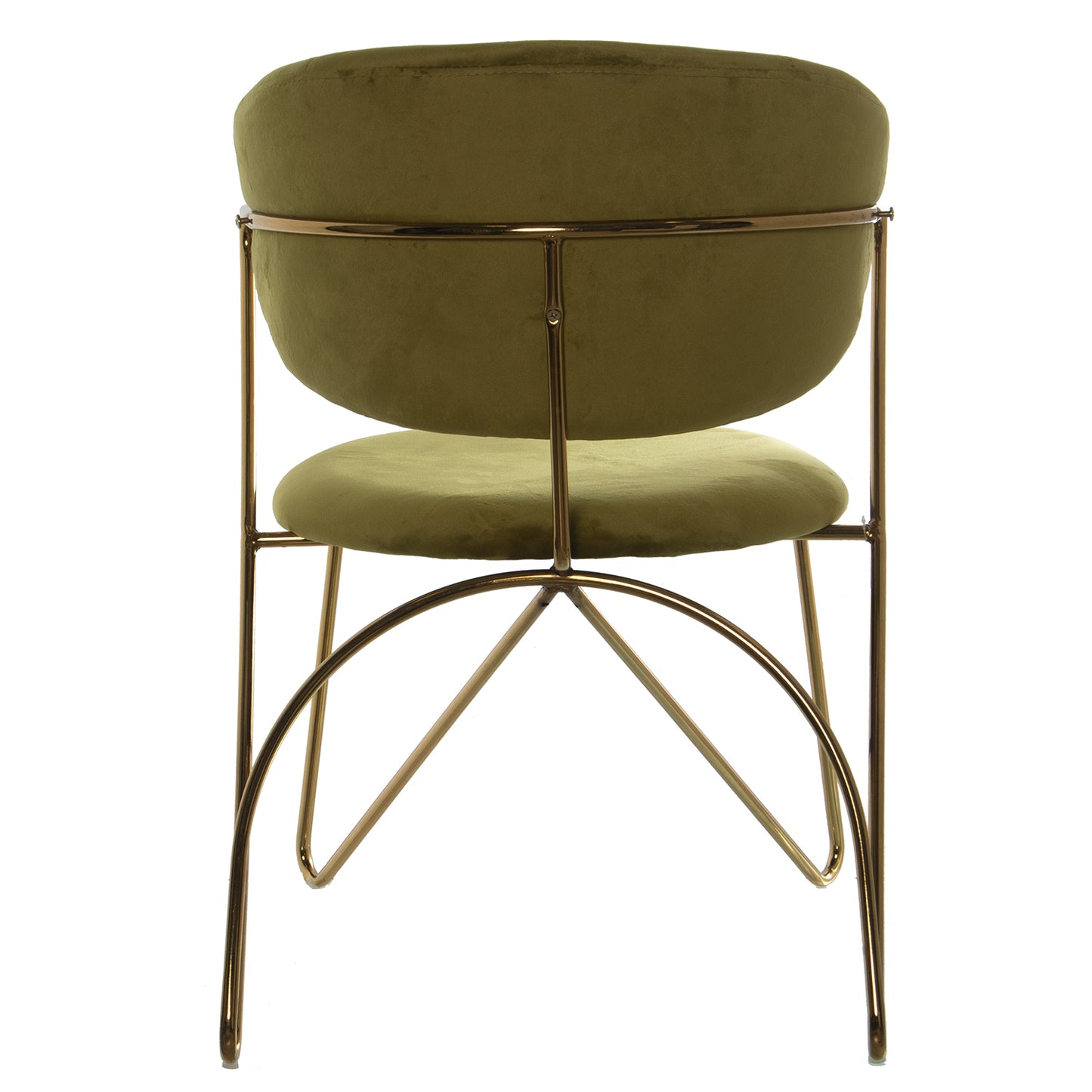 SILLA TERCIOPELO VERDE OLIVA P ATAS METAL DORADO