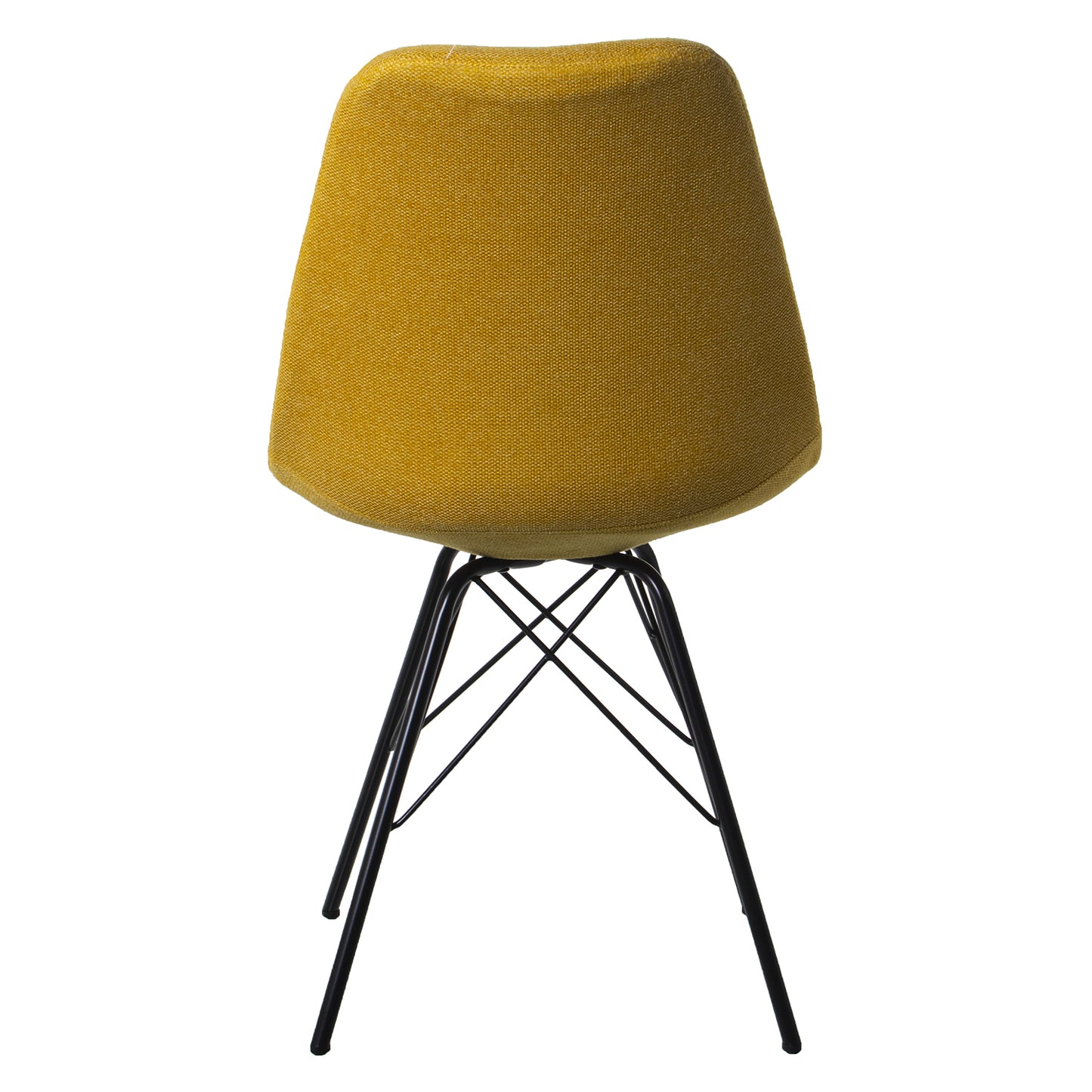 SILLA TELA MOSTAZA PATAS METAL NEGRA: TELA POLIESTER