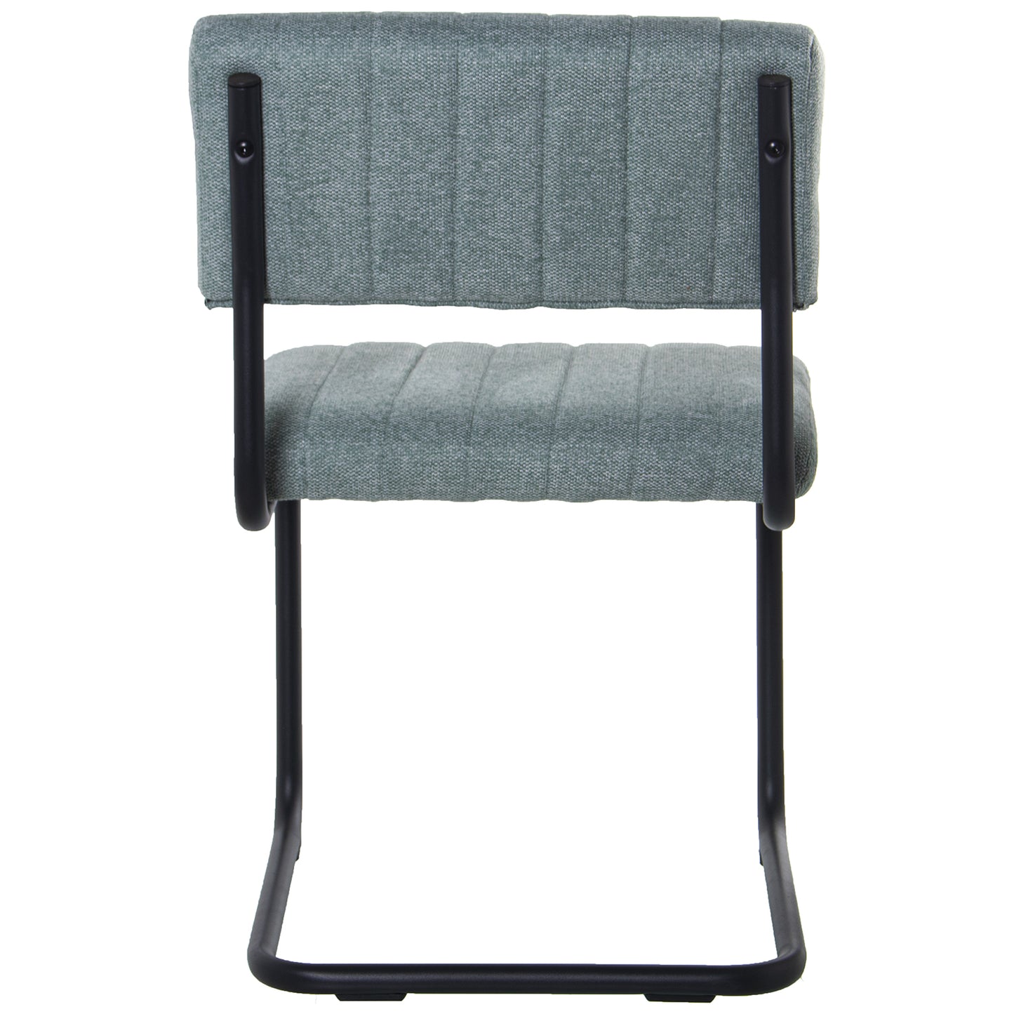 SILLA TELA AZUL CLARO PATAS ME TAL NEGRO