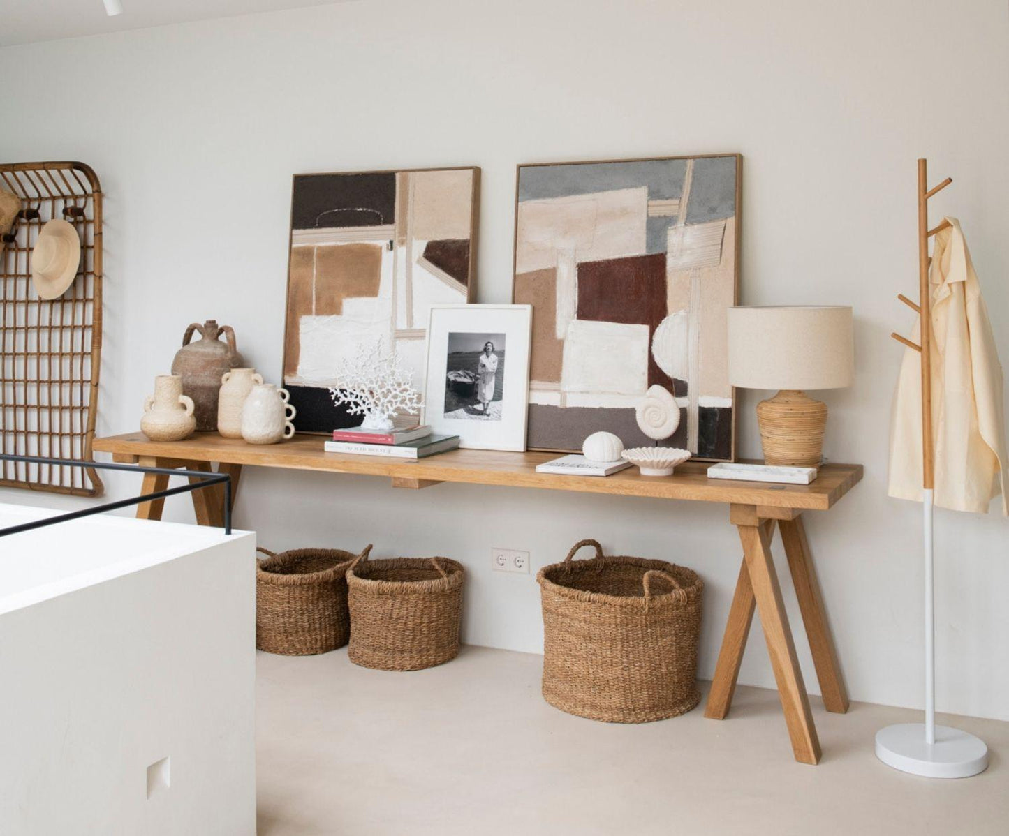 PERCHERO METAL/BAMBÚ BL 30X170CM