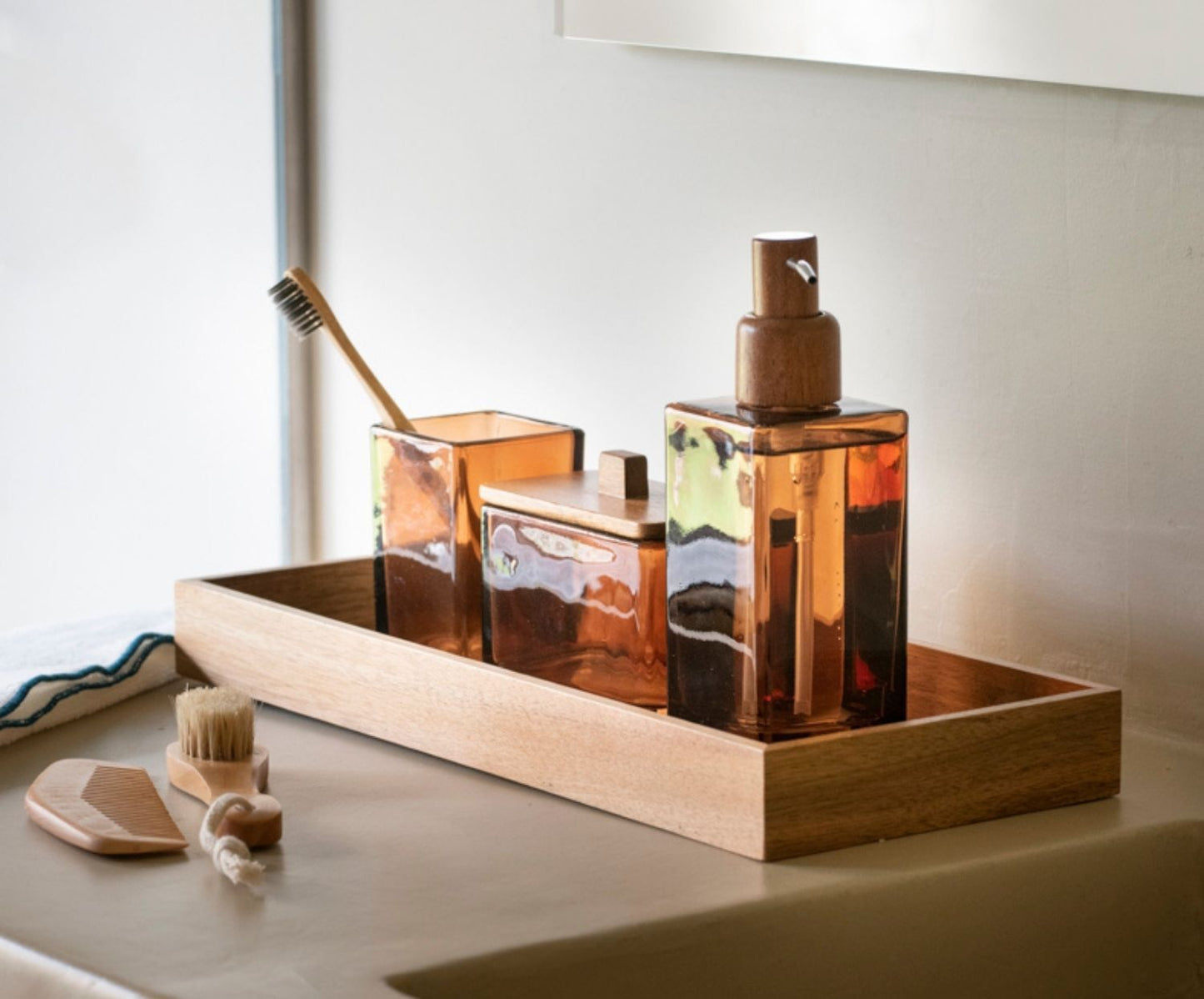 CAJA DECORATIVA CRISTAL MARRÓN