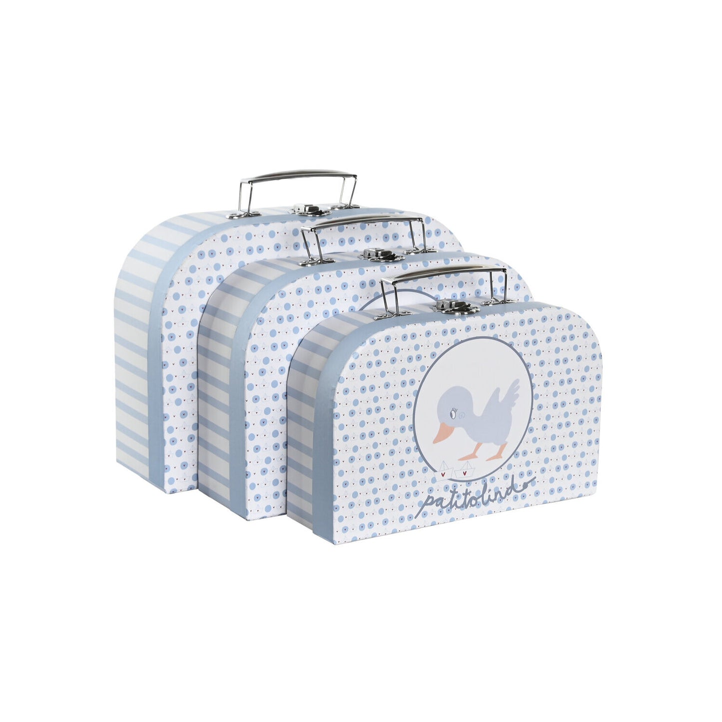 CAJA SET 3 CARTON METAL 28X9:5X20 PATITOS MALETIN