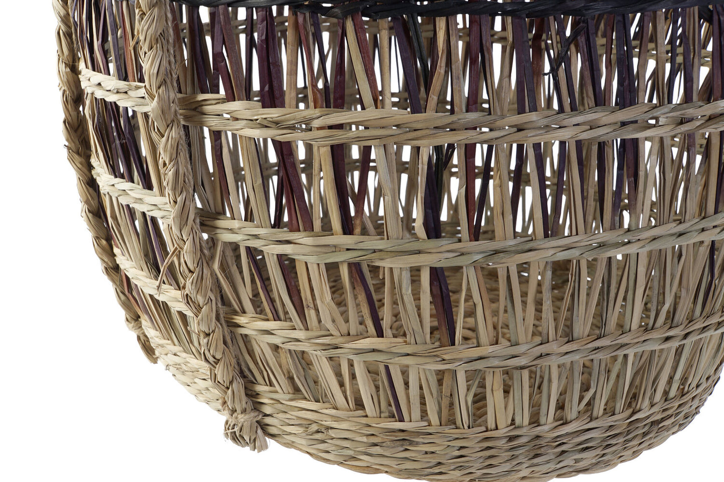 CESTA SET 3 SEAGRASS 39X39X41 NATURAL LILA