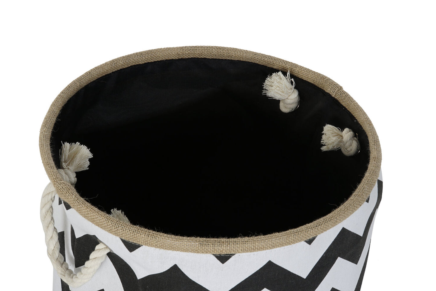 CESTA POLIESTER YUTE 38X38X45 ZIG ZAG BLANCO