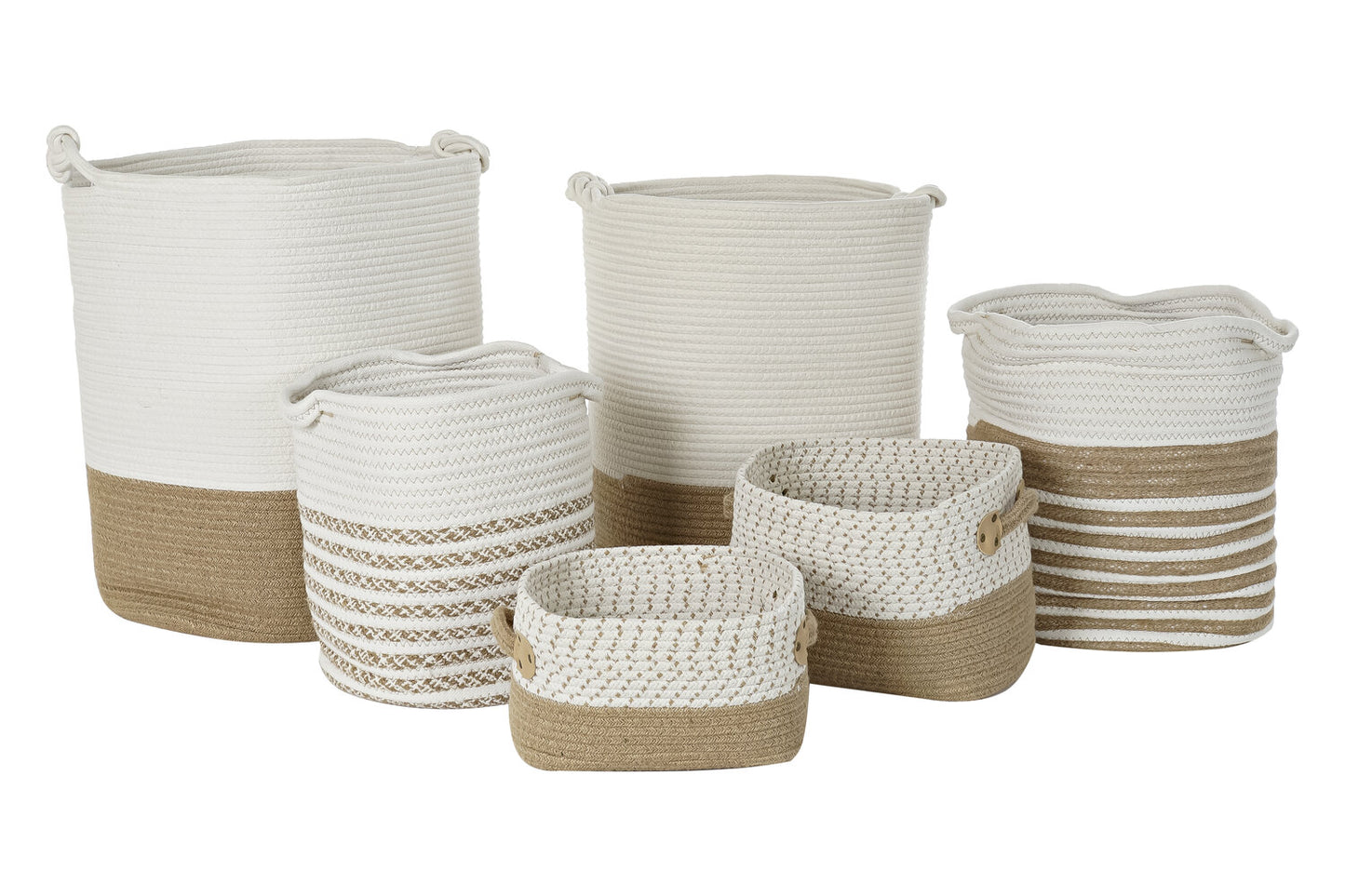 CESTA SET 6 ALGODON YUTE 45X45X54 BLANCO