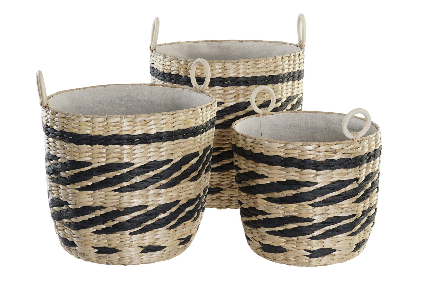 CESTA SET 3 FIBRA POLIESTER 38X38X36 NATURAL
