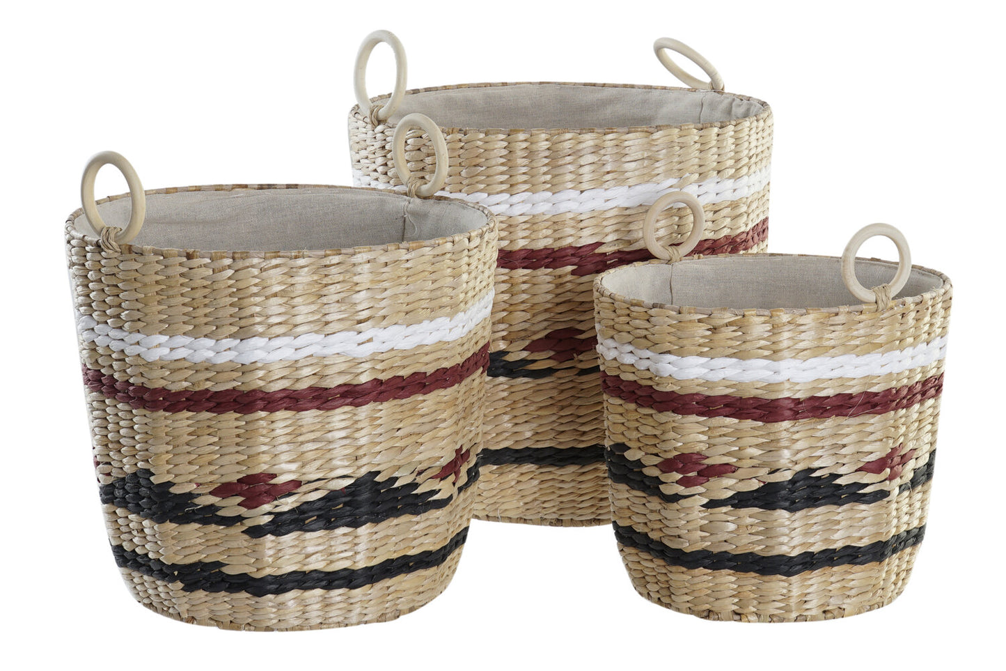 CESTA SET 3 FIBRA POLIESTER 38X38X36 NATURAL