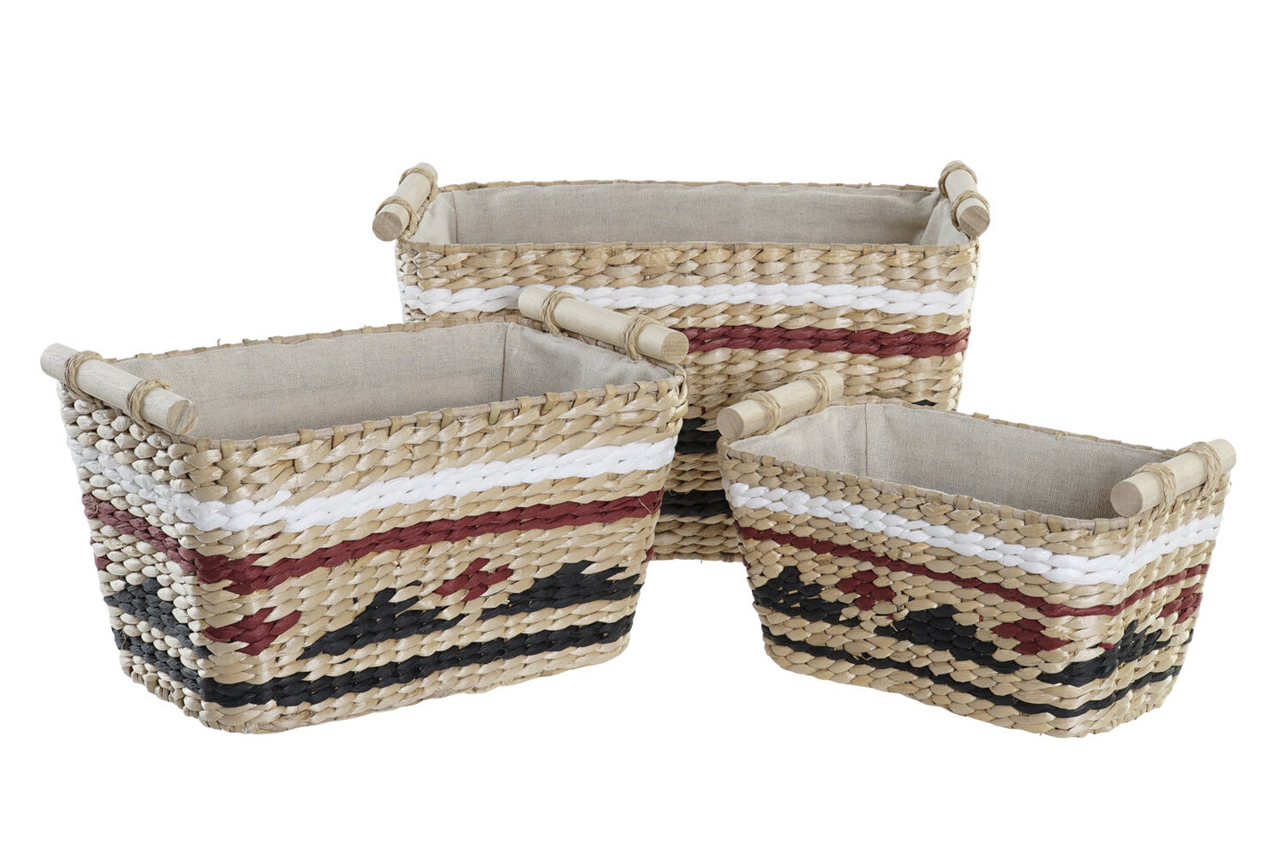 CESTA SET 3 FIBRA POLIESTER 39X27X24 NATURAL