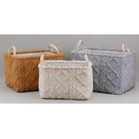 CESTA SET 3 POLIESTER 42X32X27 BEIGE