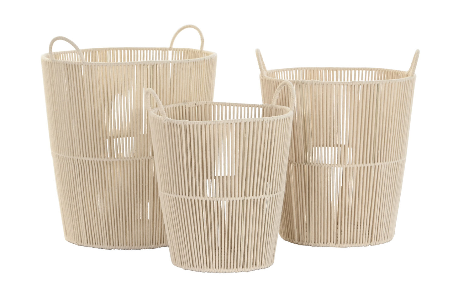 CESTA SET 3 ALGODON METAL 42X42X51 BEIGE