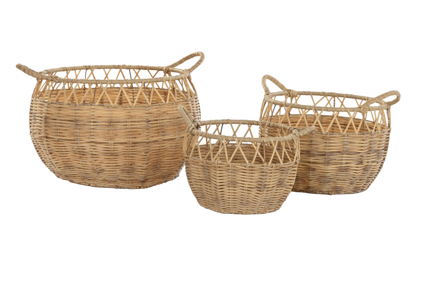 CESTA SET 3 PE METAL 38X38X34 NATURAL