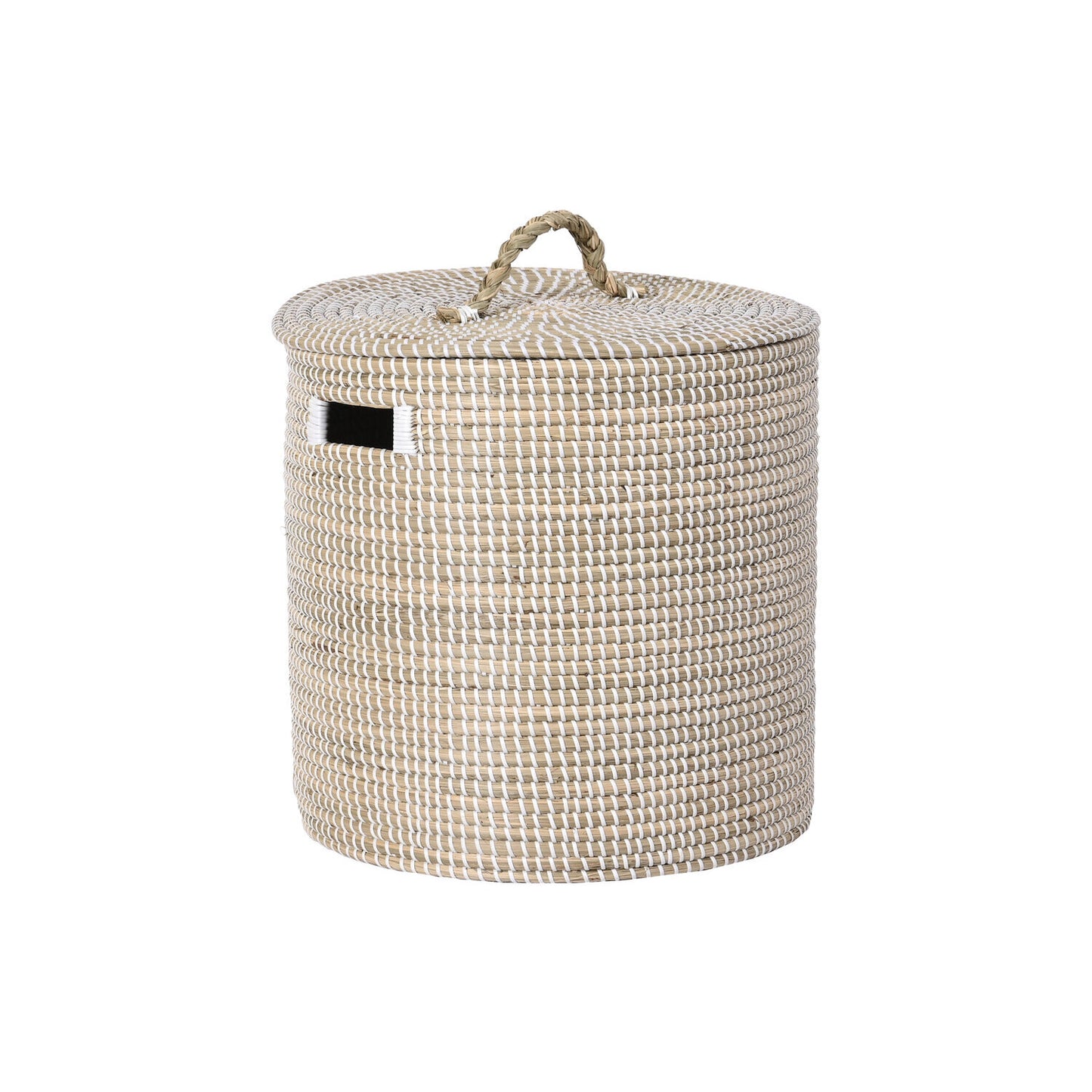 CESTA SEAGRASS 42X42X48 CON TAPA NATURAL