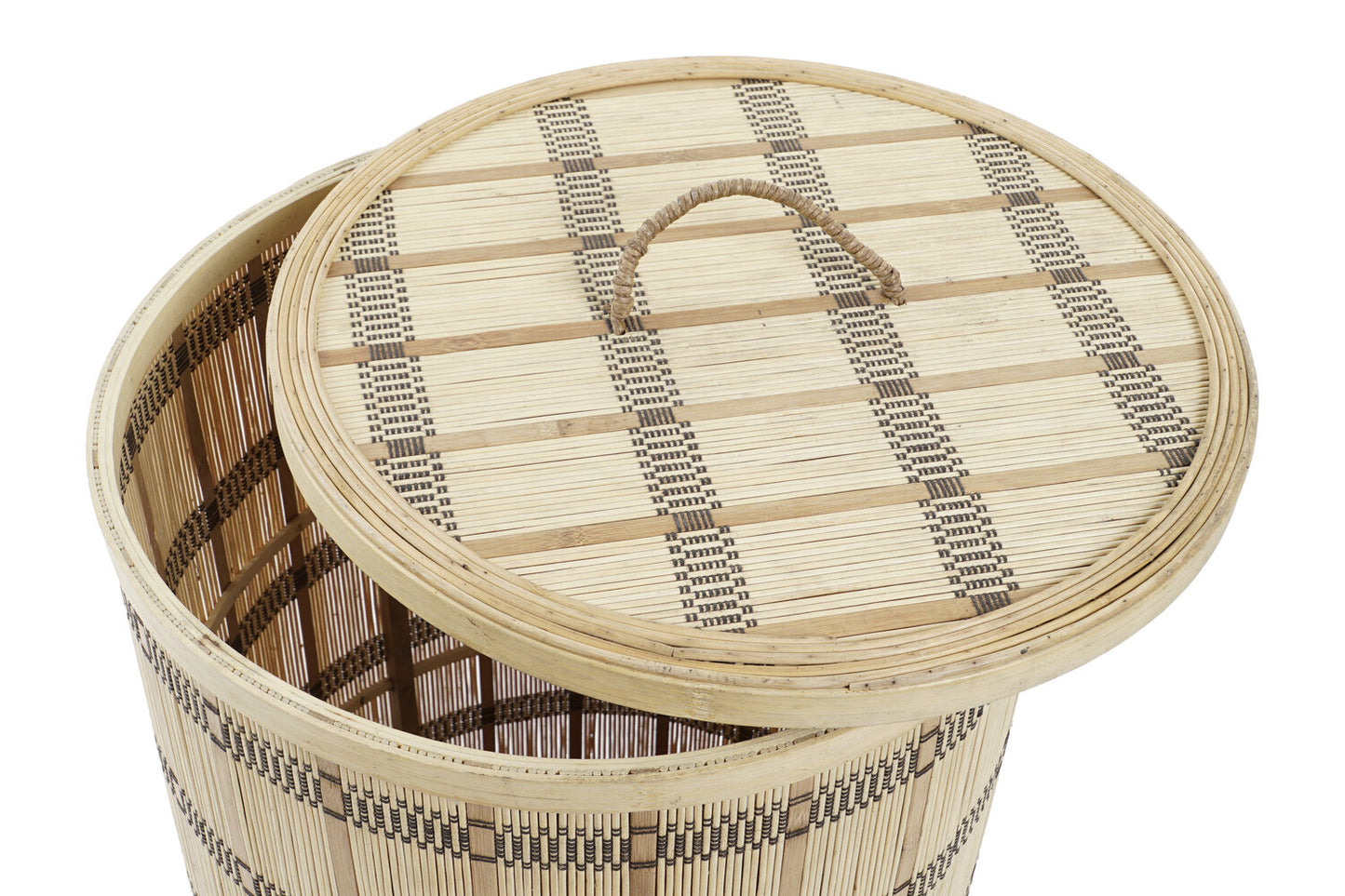 CESTA SET 2 BAMBU 40X40X63 CON TAPA NATURAL MARRON