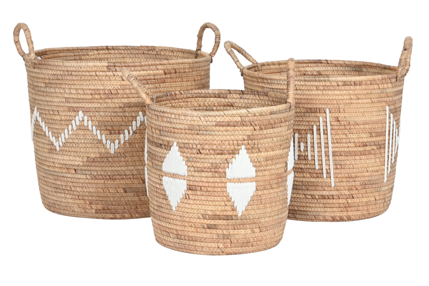 CESTA SET 3 SEAGRASS CUERDA 46X46X48 NATURAL