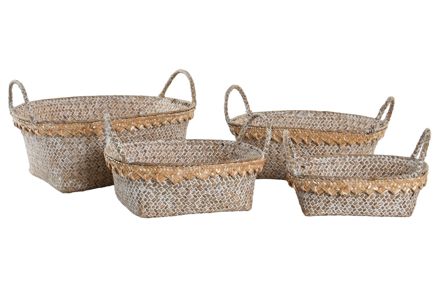 CESTA SET 4 FIBRA 33X25X12 DECAPE NATURAL