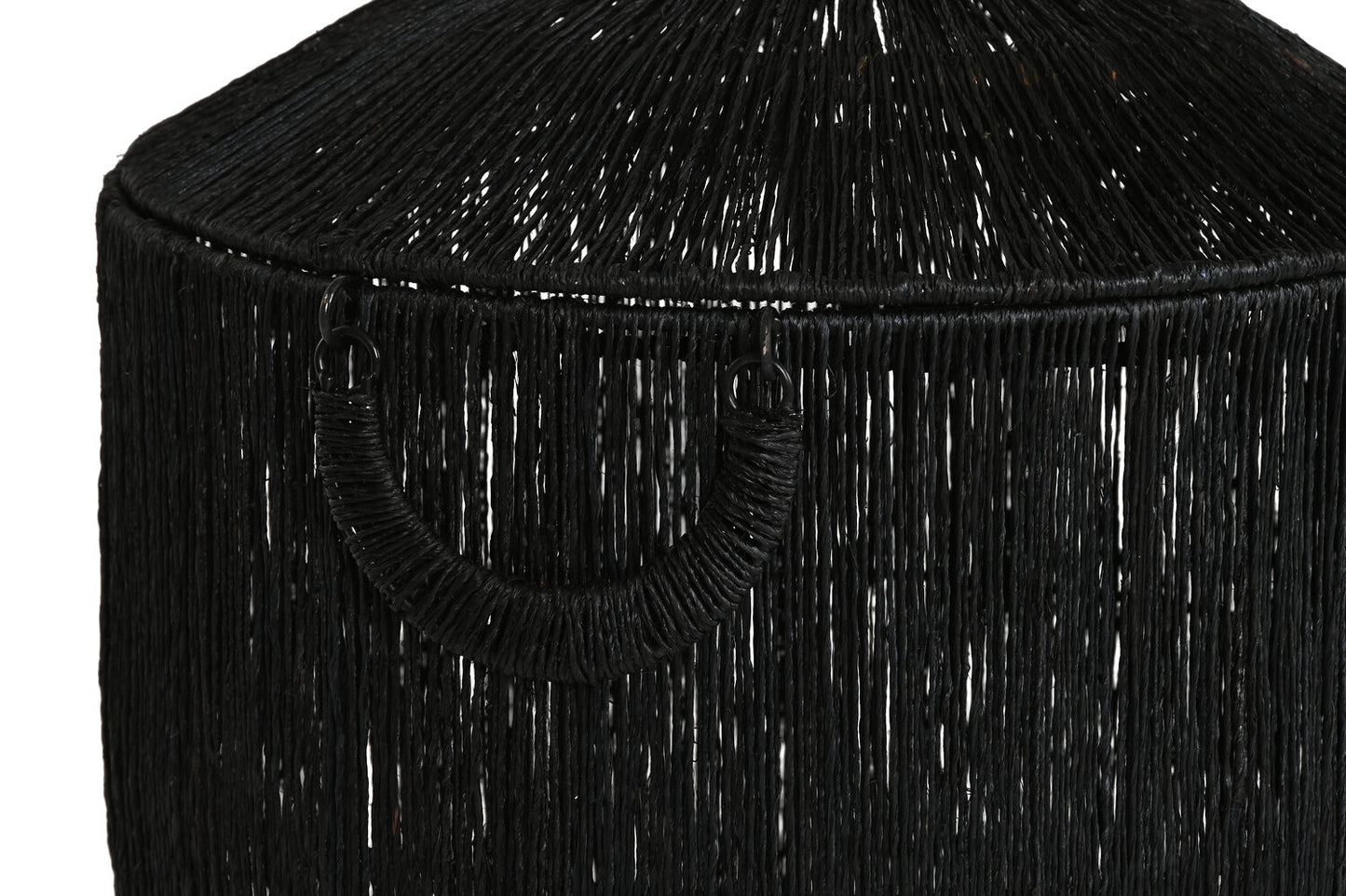 CESTA SET 2 YUTE METAL 40X40X52 CON TAPA NEGRO