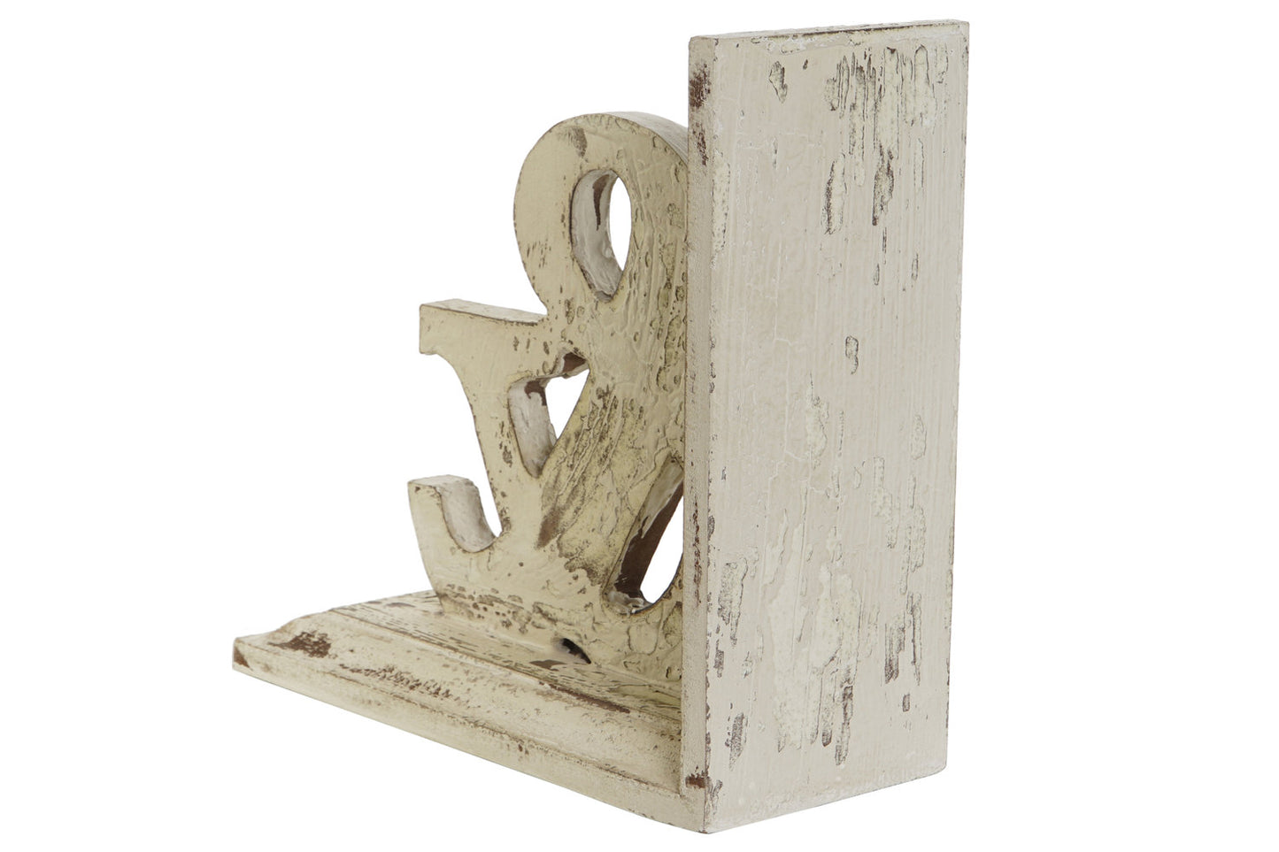 SUJETALIBROS SET 2 MDF 26X12X26 ENVEJECIDO BLANCO