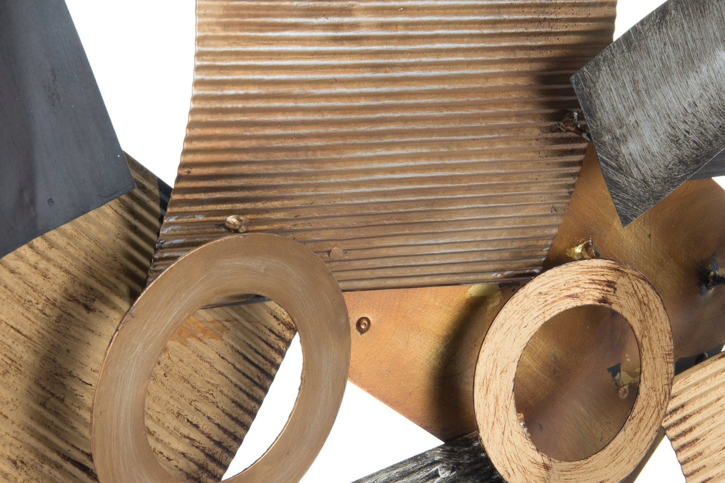 DECORACION PARED METAL 109X7X53 ABSTRACTO COBRIZO