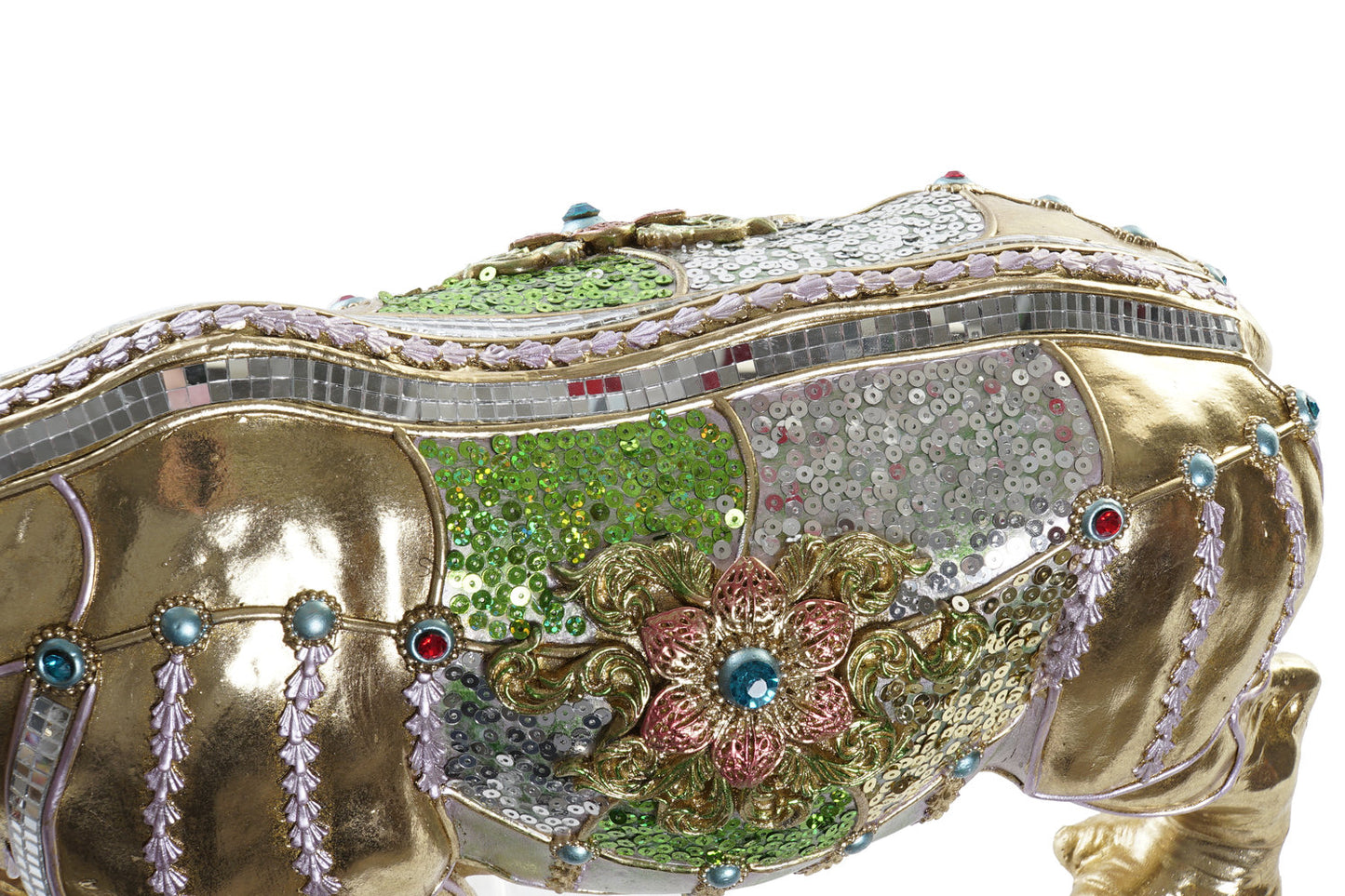 FIGURA RESINA 55X17:5X25 RINOCERONTE DORADO