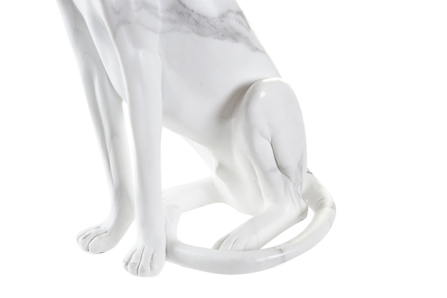 FIGURA RESINA 25X18X41 LEOPARDO SIMIL MARMOL