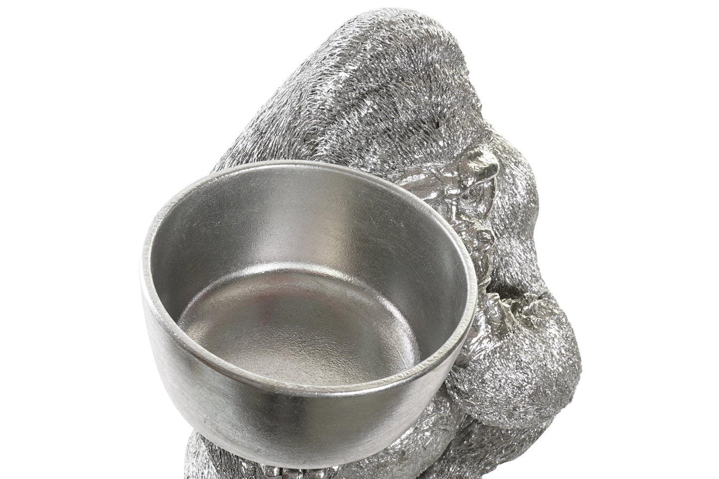 FIGURA RESINA 32X26:5X36 GORILA PLATEADO