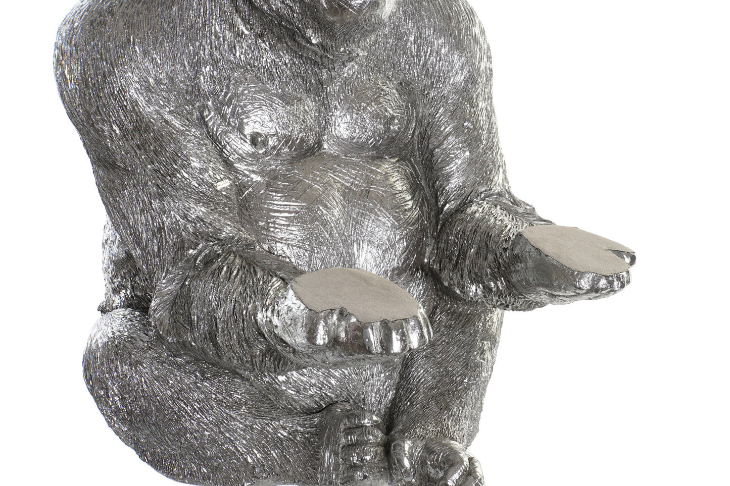 FIGURA RESINA 38X55X52 GORILA PLATEADO