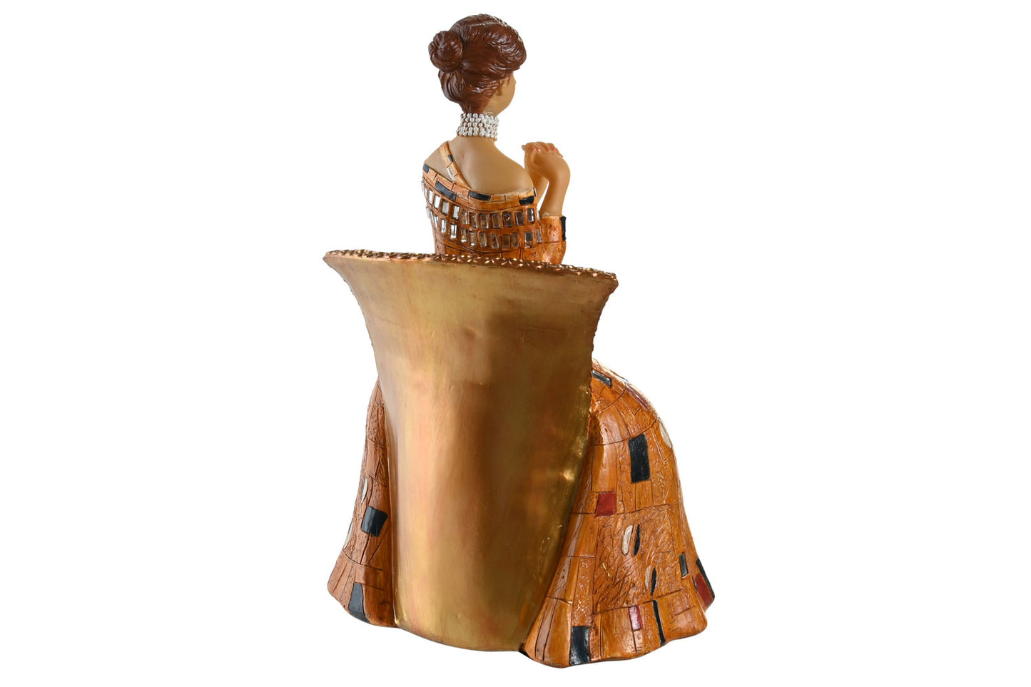 FIGURA RESINA 21:5X18:5X31 DAMA AMARILLO