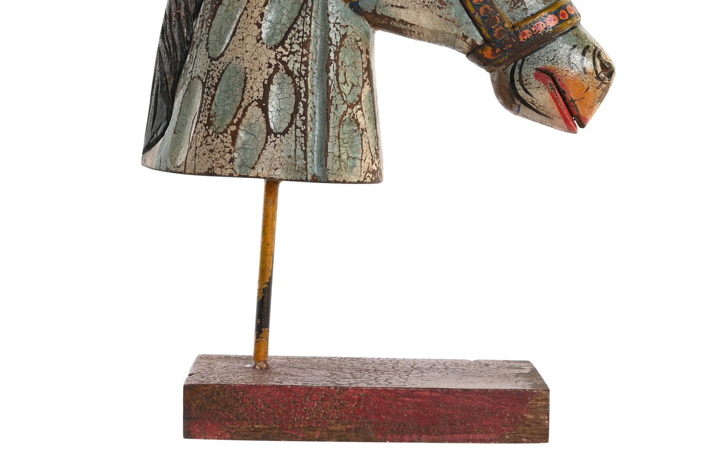 FIGURA MANGO HIERRO 24X12X35 CABALLO ENVEJECIDO