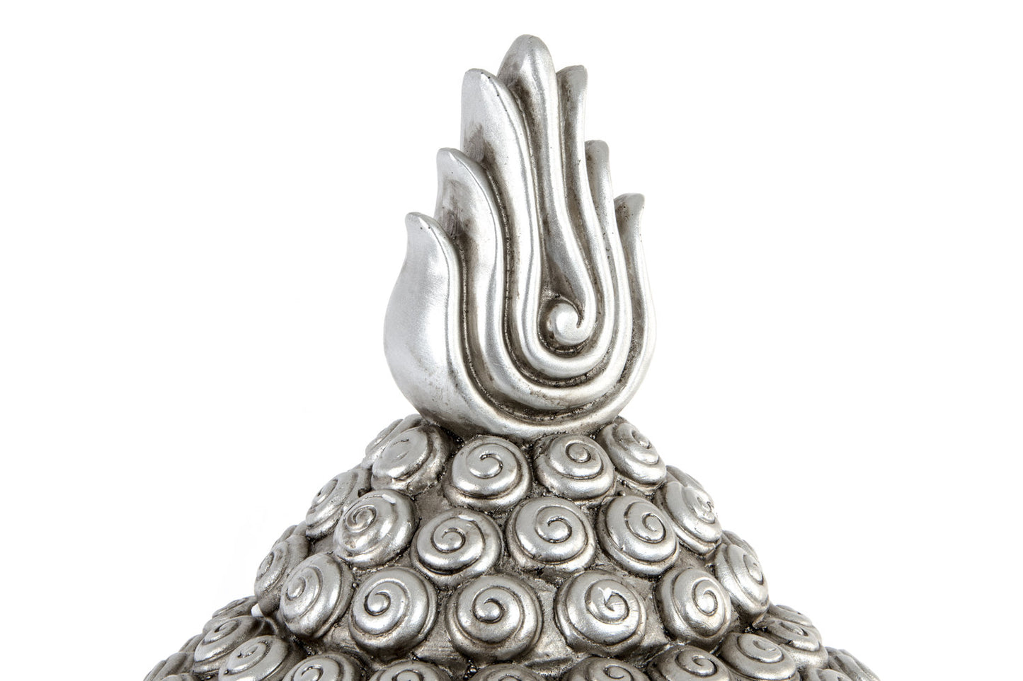 FIGURA RESINA 27X24X49 CABEZA BUDA PLATEADO