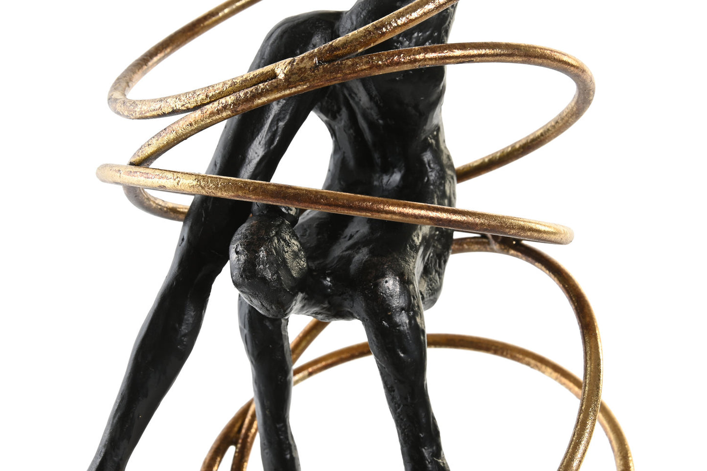 FIGURA RESINA METAL 17X14X42:5 GIMNASTA NEGRO