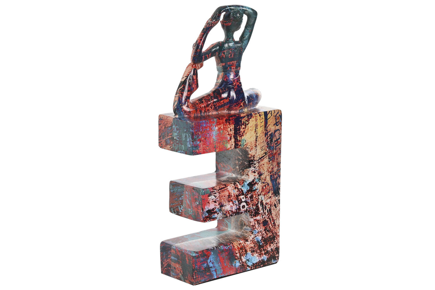 FIGURA SET 4 RESINA 12:5X5X22 LOVE YOGA MULTICOLOR