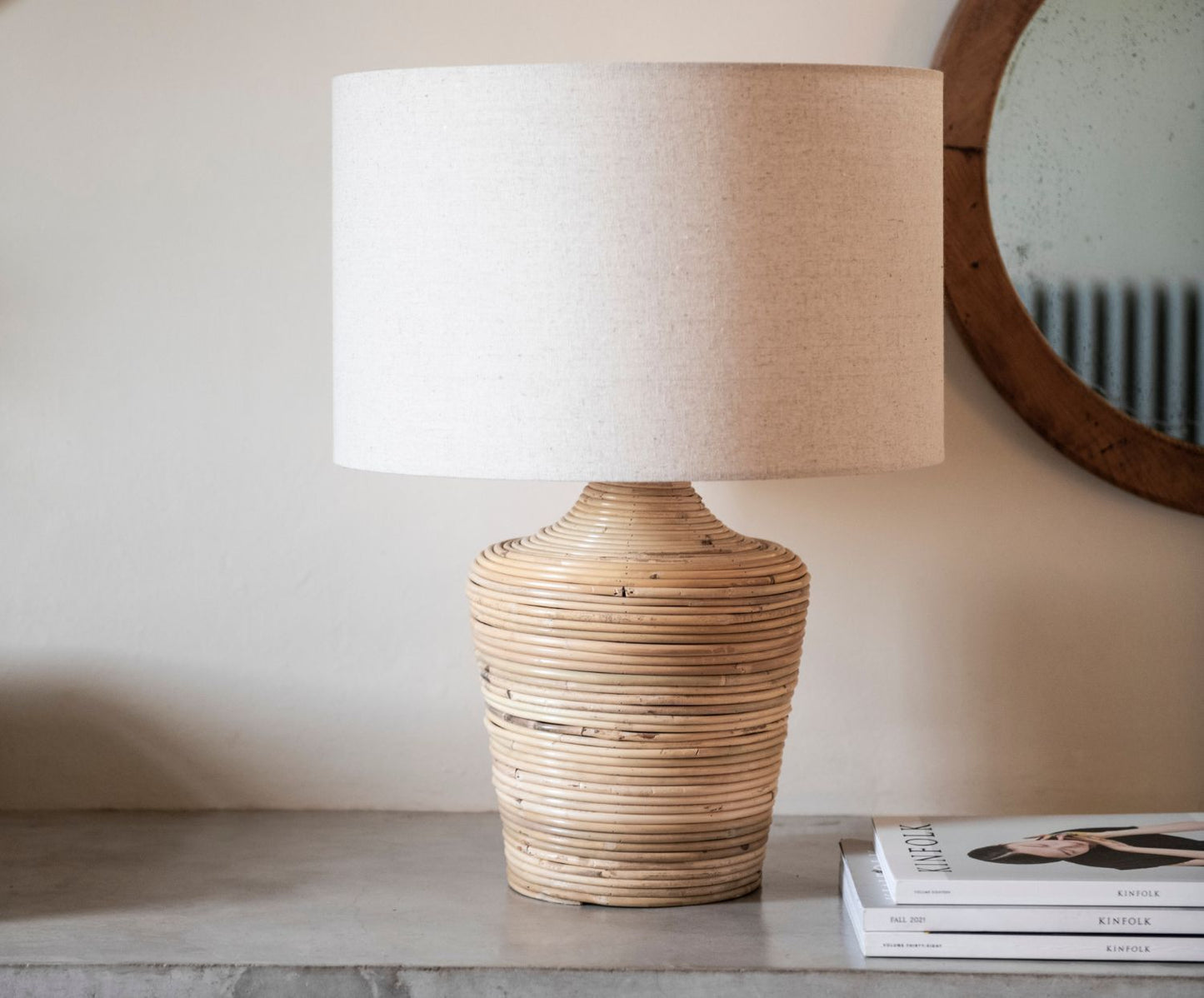 LÁMPARA MESA RATÁN LINO 39X51 CM