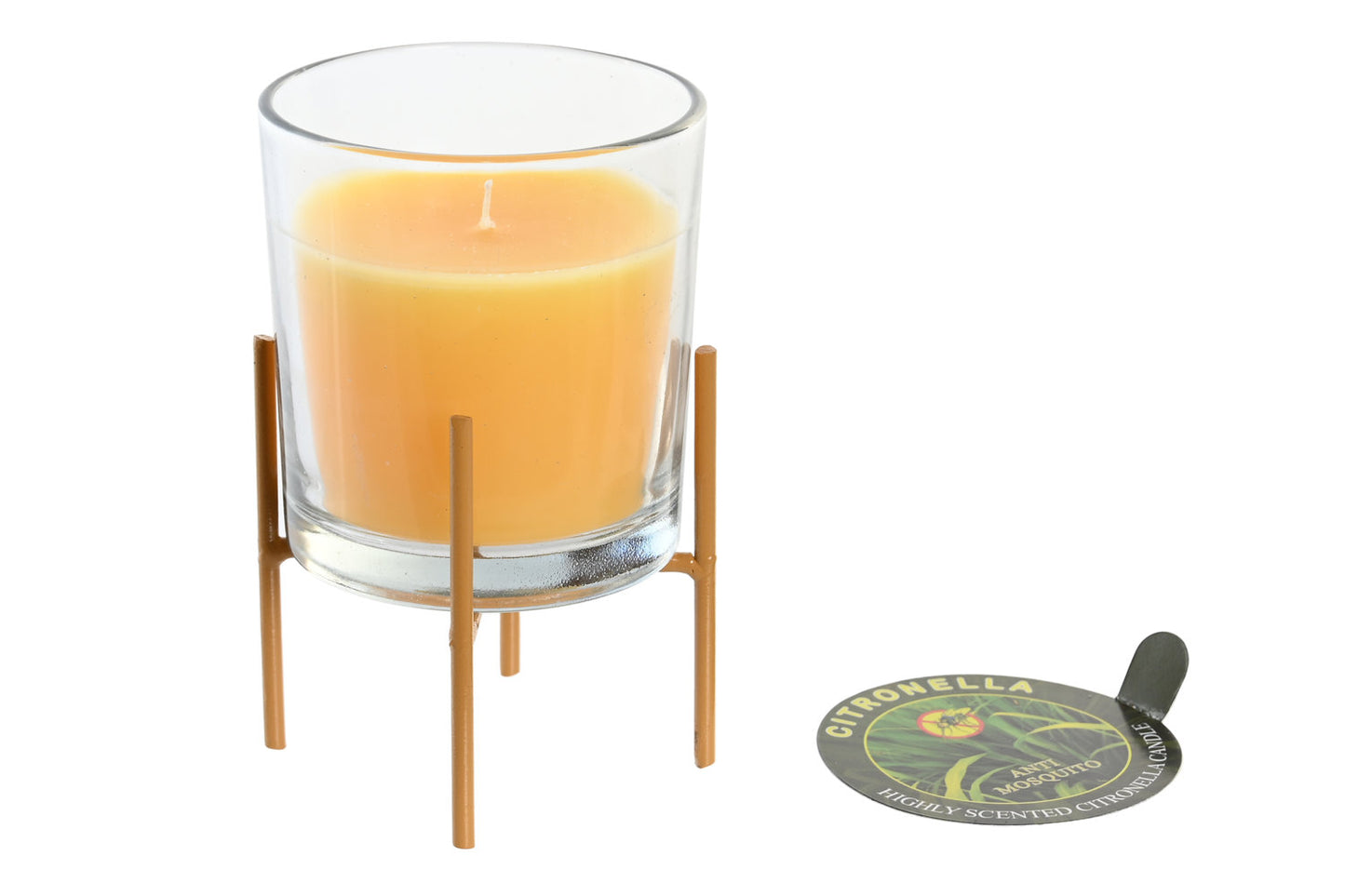 VELA CRISTAL METAL 8X8X12 120 GR. CITRONELA
