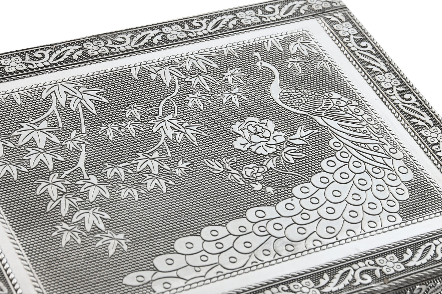 JOYERO MADERA ALUMINIO 22:5X17:5X7:6 PAVO REAL