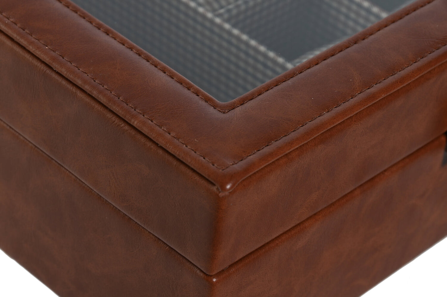 JOYERO PU CRISTAL 26X20X9 MARRON